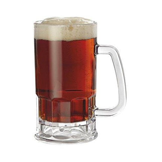 GET Shatter-Resistant Plastic Beer Mug / Stein, 20 Ounce, BPA Free, 00085-1-SAN-CL-EC (Set of 4)