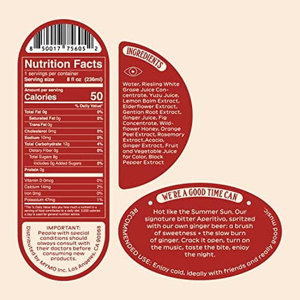 Ghia Non-Alcoholic Ginger Le Spritz, 8 Fl Oz (4-Pack) - Botanical Mediterranean Inspired Sparkling Apéritif | No Added Sugar, No Preservatives, No Artificial Flavors, Caffeine-Free