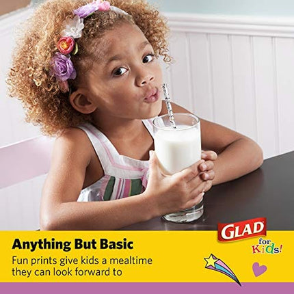 GLAD for Kids Paper Straws | Unicorn Paper Straws With Fun and Adorable Design for Kids | 50 Ct Disposable Paper Straws for Drinking, 3 Pack (150 Straws Total)