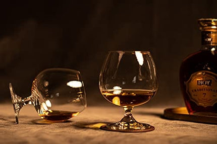 Large 21 oz Crystal Brandy and Cognac Sniffer Glasses | Set of 4 Short Stem Giant Snifter Bowls | Drinking and Tasting Glassware for Bourbon, Scotch, Tequila, Armagnac, Rum, Liquor, Beer