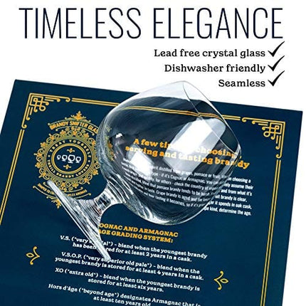 Large 21 oz Crystal Brandy and Cognac Sniffer Glasses | Set of 4 Short Stem Giant Snifter Bowls | Drinking and Tasting Glassware for Bourbon, Scotch, Tequila, Armagnac, Rum, Liquor, Beer