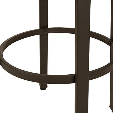 Glitzhome Rustic Steel Bar Stool Round Wood Top Dining Room Pub Height Chairs Set of 2