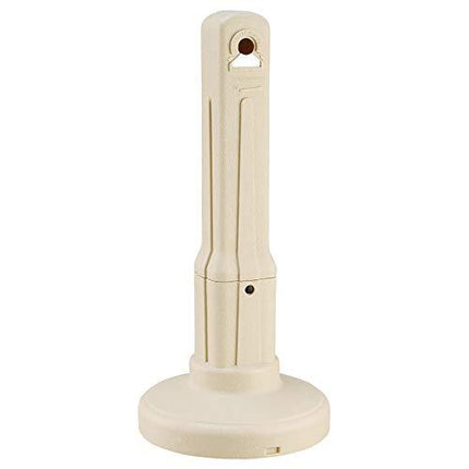 Global Industrial Low Maintenance 1.5 Gallon Large Capacity Flame Resistant Upright Plastic Outdoor Ashtray, Beige