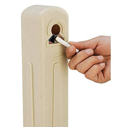 Global Industrial Low Maintenance 1.5 Gallon Large Capacity Flame Resistant Upright Plastic Outdoor Ashtray, Beige
