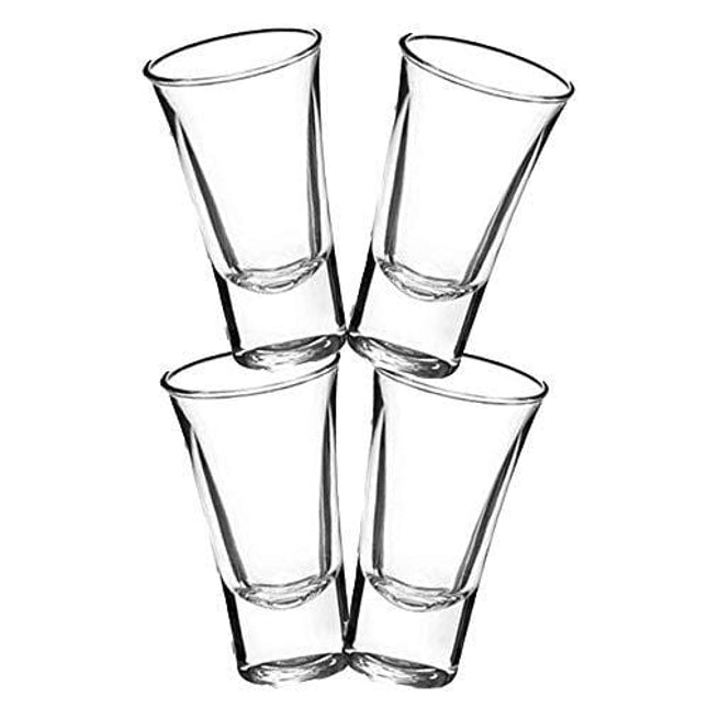 Gmark 2-Oz Shot Glass Set Heavy Base, Whiskey Shot Glasses 4-Pack, Perfect for Wine Tasting, Tequila, Shooter, Cocktail Pourer, Jigger, GM2026A