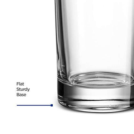 Godinger Highball Glasses, Italian Made Glass Tall Beverage Cups - 14oz, Set of 4