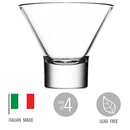 Godinger Martini Glasses, Cocktail Glasses, Italian Made Martini Glass - 8oz, Set of 4