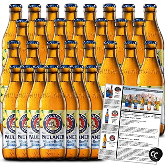 Paulaner Weizen Radler Non Alcoholic Beer 30 Pack, Award Winning Beer from Munich Germany, 11.2oz/btl