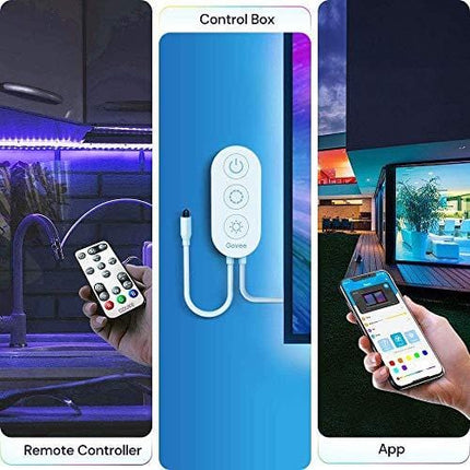 Govee 16.4ft Color Changing LED Strip Lights, Bluetooth LED Lights with App Control, Remote, Control Box, 64 Scenes and Music Sync Lights for Bedroom, Room, Kitchen, Party