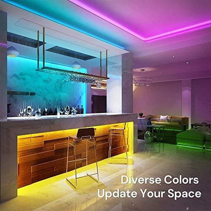 Govee 16.4ft Color Changing LED Strip Lights, Bluetooth LED Lights with App Control, Remote, Control Box, 64 Scenes and Music Sync Lights for Bedroom, Room, Kitchen, Party