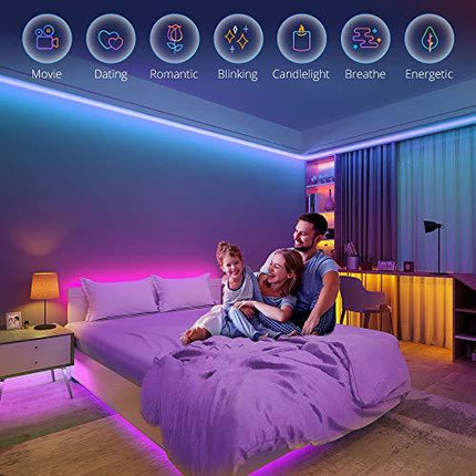 Govee 16.4ft Color Changing LED Strip Lights, Bluetooth LED Lights with App Control, Remote, Control Box, 64 Scenes and Music Sync Lights for Bedroom, Room, Kitchen, Party