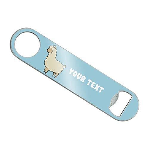 Personalized Custom 1 Line Llama Stainless Steel Vinyl Covered Flat Bartender Speed Bar Bottle Opener