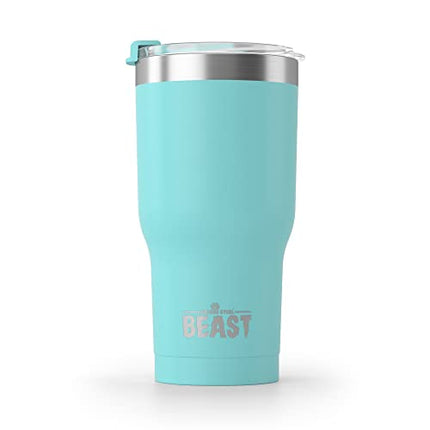 Beast 20 oz Tumbler Stainless Steel Vacuum Insulated Coffee Ice Cup Double Wall Travel Flask by Greens Steel (Aquamarine Blue)
