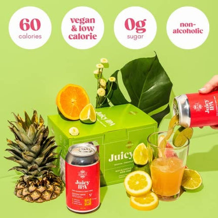 Gruvi Juicy IPA Non-Alcoholic Beer, 60 Calories, 12-Pack, 0% ABV, Zero Alcohol, NA Beer