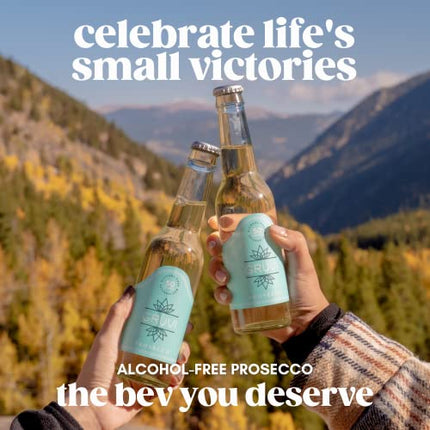 Gruvi Non-Alcoholic Prosecco, 50 Calories, 8-Pack, 0% ABV, Non Alcoholic Sparkling Wine, Zero Alcohol Wine, NA Wine
