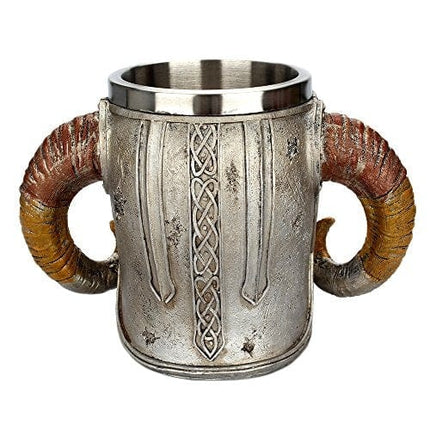 Stainless Steel Skull Mug Viking Drinking Cup Skeleton Resin Beer Stein Tankard Coffee Mug Tea Cup Halloween Bar Drinkware Gift