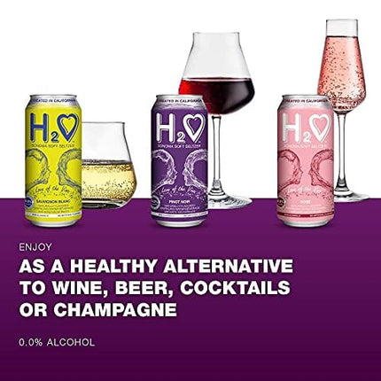 H2o (Best Vintage!) The Best Non Alcoholic Red Wine - Infused California Beverage, 0.0% Alcohol | Unlocked by Science, (Pinot Noir, Pack of 4 - 16 Fl oz)