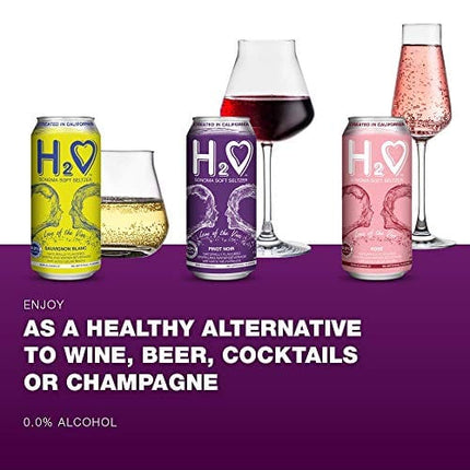 H2o (Best Vintage!) The Best Non Alcoholic Red Wine - Infused California Beverage, 0.0% Alcohol | Unlocked by Science, (Pinot Noir, Pack of 4 - 16 Fl oz)