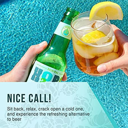 H2OPS Sparkling Hop Water - Original, 0 Alcohol, 0 Calorie, (4, 12 oz Glass Bottles) Craft Brewed, Premium Hops, Lightly Carbonated, Gluten Free, Unsweetened, NA Beer