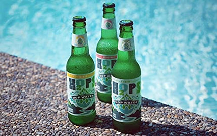 H2OPS Sparkling Hop Water - Variety Pack, 0 Alcohol, 0 Calorie, (12 Pack Glass Bottles) Craft Brewed, Premium Hops, Lightly Carbonated, Gluten Free, Unsweetened, NA Beer