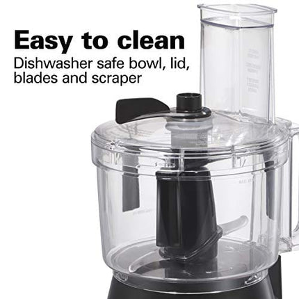 Hamilton Beach 10-Cup Food Processor & Vegetable Chopper with Bowl Scraper, Stainless Steel (70730)