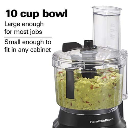 Hamilton Beach 10-Cup Food Processor & Vegetable Chopper with Bowl Scraper, Stainless Steel (70730)