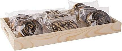 Hammont Wooden Nested Serving Trays - 10 Sets - Five Piece Set of Rectangular Shape Wood Trays for Crafts with Cut Out Handles | Kitchen Nesting Trays for Serving | (Total 50 Pieces)