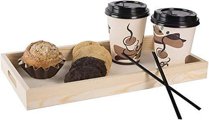 Hammont Wooden Nested Serving Trays - 10 Sets - Five Piece Set of Rectangular Shape Wood Trays for Crafts with Cut Out Handles | Kitchen Nesting Trays for Serving | (Total 50 Pieces)