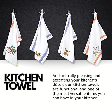 Harringdons Kitchen Dish Towels Set of 12-Tea Towels 100% Cotton. Large Dish Cloths 28"x20" Soft and Absorbent. White with Blue, Green and red Stripes, 4 of Each. There's no Substitute for Quality