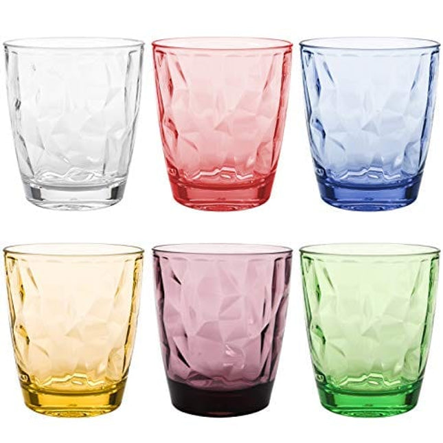 Hedume Set of 6 Unbreakable Premium Drinking Glasses, 6 Colors 13.5 Oz Stackable Tritan Tumbler Cups, BPA Free, Dishwasher Safe