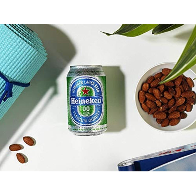 Heineken 0.0% Non-Alcohol, Alcohol Free Beer, Great Taste, Zero Alcohol, 11.2 Fl Oz | Case of 24 Cans
