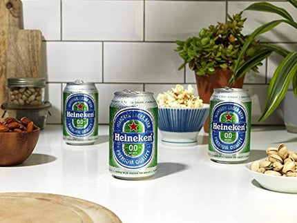 Heineken 0.0% Non-Alcohol, Alcohol Free Beer, Great Taste, Zero Alcohol, 11.2 Fl Oz | Case of 24 Cans