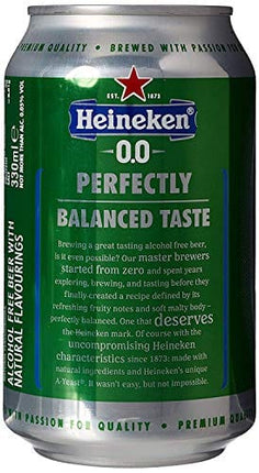 Heineken 0.0% Non-Alcohol, Alcohol Free Beer, Great Taste, Zero Alcohol, 11.2 Fl Oz | Case of 24 Cans