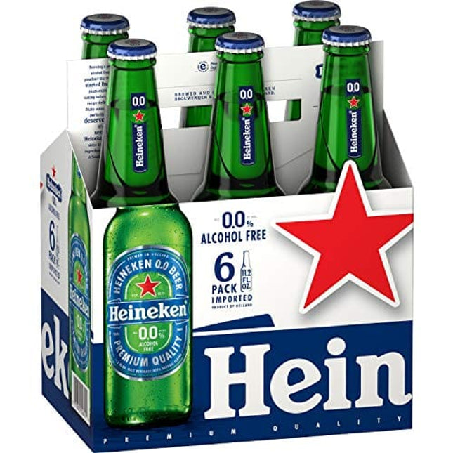 Heineken:Zero Non Alcohol Premium Lager Beer Taste Beverage 33cl (11oz) Pack of 6
