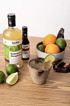 Hella Cocktail Co. Habanero Margarita Premium Cocktail Mixers, 750ml (3 Bottle Set) - Made with All Natural Ingredients, Real Lime Juice and Habanero Pepper