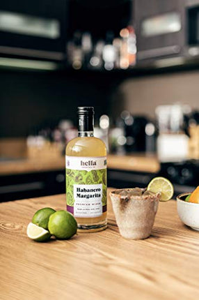 Hella Cocktail Co. Habanero Margarita Premium Cocktail Mixers, 750ml (3 Bottle Set) - Made with All Natural Ingredients, Real Lime Juice and Habanero Pepper