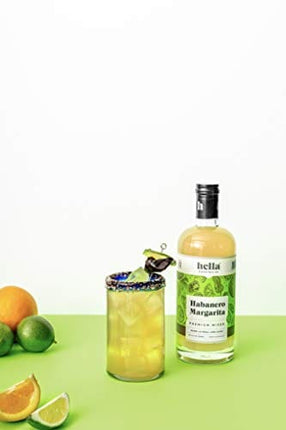 Hella Cocktail Co. Habanero Margarita Premium Cocktail Mixers, 750ml (3 Bottle Set) - Made with All Natural Ingredients, Real Lime Juice and Habanero Pepper