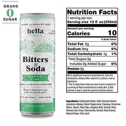 Hella Cocktail Co. Variety Pack Bitters & Soda - 12oz Cans (Case of 12) - Ready to Drink or Use as Cocktail Mixer - Non-Alcoholic, Non-GMO, All Natural Ingredients, Made with Gentian Tincture