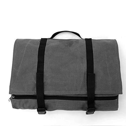 Bartender Kit Tote Bag, Large Barware Set Roll Bag, Cocktail Making Tool Set Bag, Portable Bar Case Bag, Cocktail Accessories Kit Roll Pouch,Multi-Funtion Barware Set Storage Case (Grey)