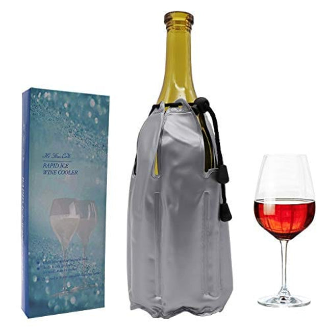 Rapid Ice Wine Cooler, Gel Wine Bottle Chill Cooler Ice Pack - Freezer Sleeve- Vodka- Tequila Chiller- Cooler- Carrier (Type F)