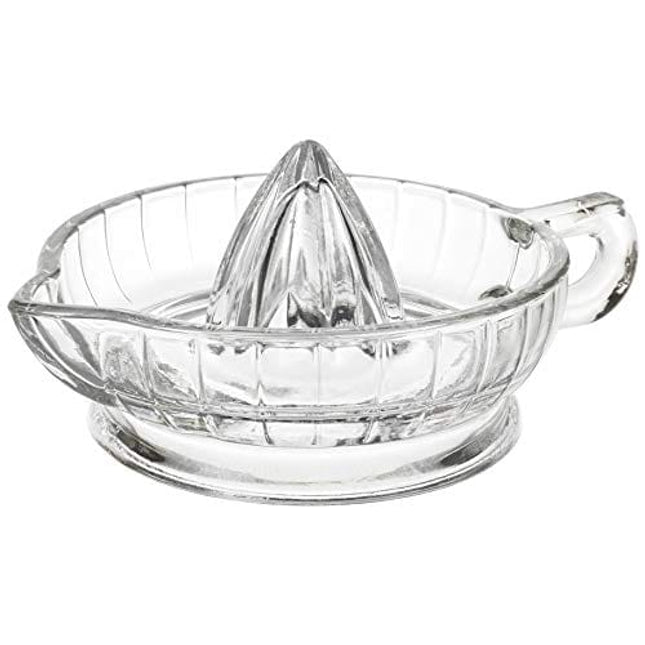 HIC Citrus Juicer Reamer with Handle and Pour Spout, Heavyweight Glass