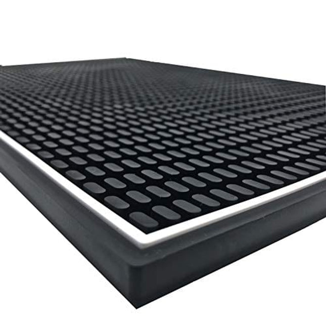 Highball & Chaser Premium Bar Mat, 18in x 12in. 1cm Thick Durable and Stylish Bar Mat for Spills. Service Mat for Coffee, Bars, Restaurants and Counter Top Dish Drying Mat, Glass Drying Mat (18 x 12)