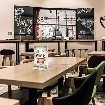 HIIMIEI 12 Pack 8.5x11 Acrylic Sign Holder Table Menu Display Stand, Clear Plastic Double Sided Ads Picture Frames Holder