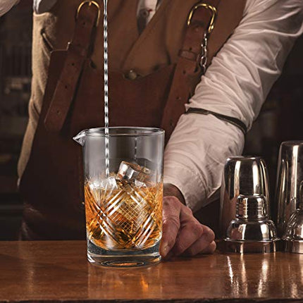 Hiware Professional Cocktail Mixing Glass - Thick Bottom Seamless Crystal Mixing Glass 24oz (700ml), Home Bar Kit
