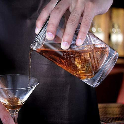 Hiware Professional Cocktail Mixing Glass - Thick Bottom Seamless Crystal Mixing Glass 24oz (700ml), Home Bar Kit