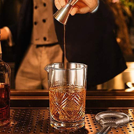 Hiware Professional Cocktail Mixing Glass - Thick Bottom Seamless Crystal Mixing Glass 24oz (700ml), Home Bar Kit