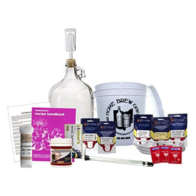 Home Brew Ohio Upgraded 1 Gallon Wine From Fruit Kit - Includes Mini Auto-Siphon