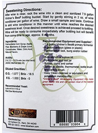 Vintners Best Fruit Wine Base Jug - Blackberry
