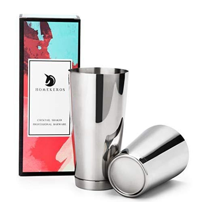 Boston Cocktail Shaker Set: 2-Piece Bartender kit: 18oz&28oz Weighted Martini Shaker Tins made from Stainless Steel 304