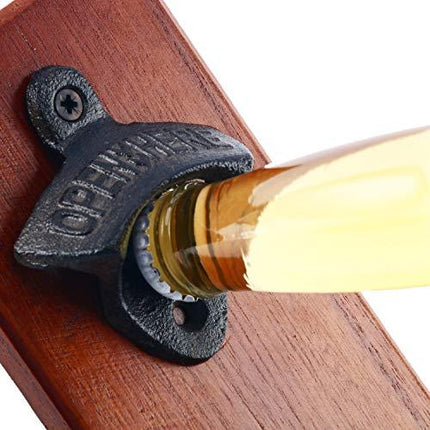 Homend 12pack Cast Iron Wall Mount Bottle Openers, Mounting Hardware Included, Vintage Rustic Bar(Wood Block is not Included)